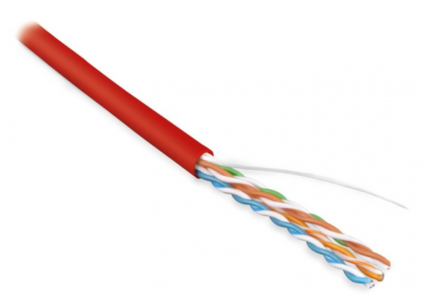 Кабель витая пара Hyperline Cat5e U/UTP, UUTP4-C5E-S24-IN-LSZH-RD-305, (305 м) неэкранированная Фото Кабель витая пара Hyperline Cat5e U/UTP, UUTP4-C5E-S24-IN-LSZH-RD-305, (305 м) неэкранированная Фото