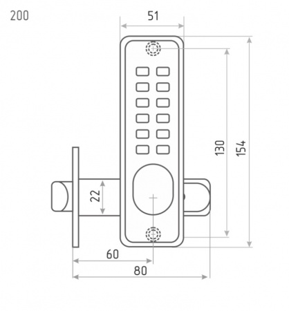 Кодовый замок 200 НОРА-М (черный) Фото