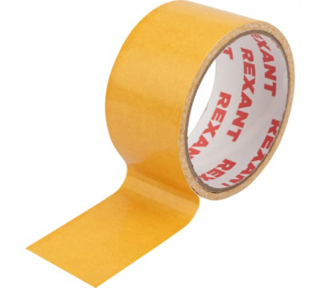 Двухсторонний скотч REXANT, тканевая основа 8 мм, ролик 5 м 09-6348 Фото