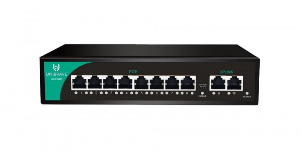UB-SW-8F2F-120 Base Неуправляемый коммутатор Unibrave с поддержкой PoE на 8 портов Фото