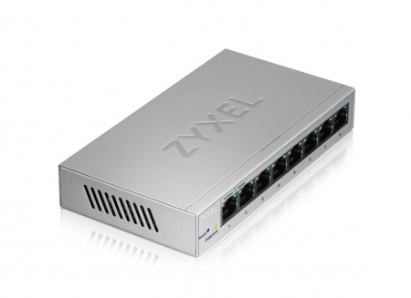 Smart коммутатор Zyxel GS1200-8, 8xGE, настольный, бесшумный, с поддержкой VLAN, IGMP, QoS и Link Ag Фото
