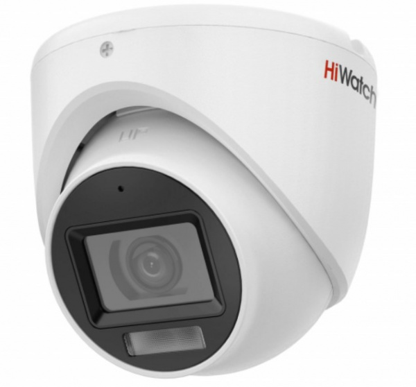 DS-T203A(B)(3.6mm) 2Мп уличная купольная HD-TVI камера с гибридной подсветкой EXIR/LED до 30/20м и встроенным микрофоном (AoC) Фото