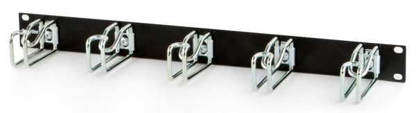 Hyperline CMW-1U-01-BK Кабельный организатор с металлическими кольцами 85x43 мм, 19 Hyperline CMW-1U-01-BK Кабельный организатор с металлическими кольцами 85x43 мм, 19