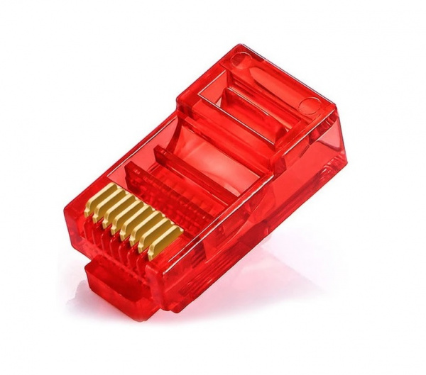 Джек RJ-45 (красный) 8P8C кат 5е. Unibrave Фото