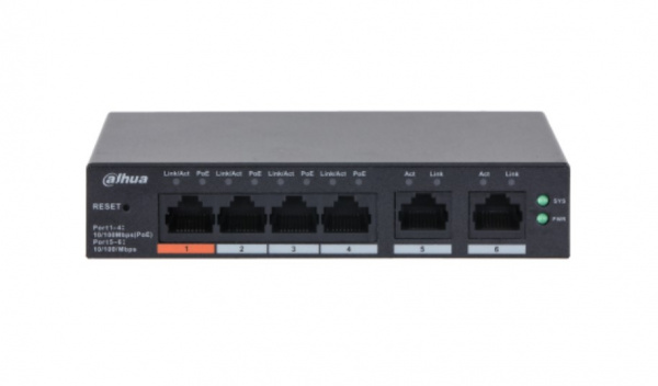 DH-CS4006-4ET2ET-60 4-портовый PoE коммутатор с функцией облачного управления Фото
