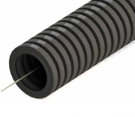 Труба гофрированная ПНД 20 мм с протяжкой черная (100 м) IEK Фото