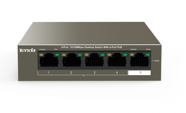 TEF1105P-4-63W Настольный коммутатор с 5 портами 10/100 Мбит/с и 4 портами PoE Фото