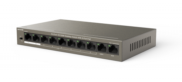 TEF1110P-8-63W 10-портовый неуправляемый коммутатор 10/100M с 8 портами PoE Фото