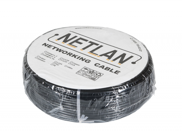 Кабель  NETLAN F/UTP 4 пары, Кат.5e (Класс D), 100МГц, одножильный, BC (чистая медь), внешний, PE до Фото