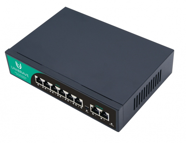 UB-SW-6G2G-75 Base Гигабитный неуправляемый коммутатор Unibrave с 6 PoE-портами 1000 Мбит/с и 2 Uplink 1000 Мбит/с Фото UB-SW-6G2G-75 Base Гигабитный неуправляемый коммутатор Unibrave с 6 PoE-портами 1000 Мбит/с и 2 Uplink 1000 Мбит/с Фото