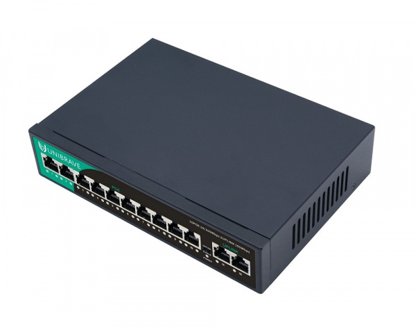 UB-SW-10F2F-120 Base Неуправляемый коммутатор Unibrave с поддержкой PoE на 10 портов Фото UB-SW-10F2F-120 Base Неуправляемый коммутатор Unibrave с поддержкой PoE на 10 портов Фото