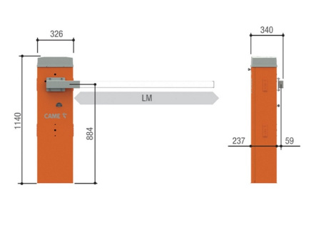 GLT40AOS - Тумба шлагбаума из оцинкованной и окрашенной стали Фото