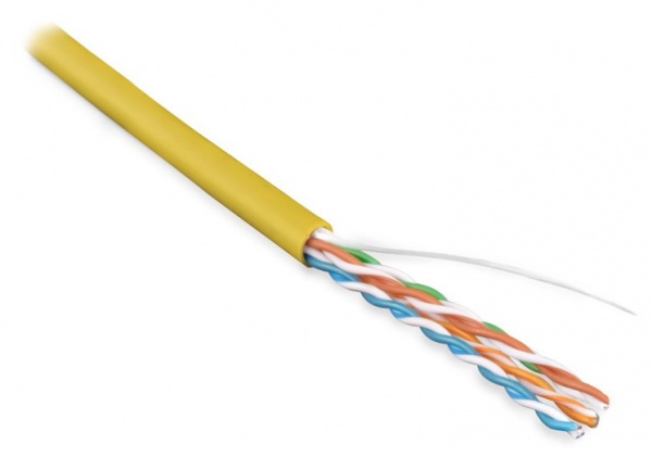 Кабель витая пара Hyperline Cat5e U/UTP, UUTP4-C5E-S24-IN-LSZH-YL-305, (305 м) неэкранированная Фото Кабель витая пара Hyperline Cat5e U/UTP, UUTP4-C5E-S24-IN-LSZH-YL-305, (305 м) неэкранированная Фото