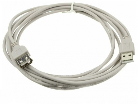 Кабель USB (шт. USB A - шт. USB A) 3 метра, серый REXANT Фото