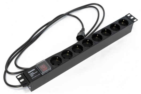 Hyperline SHE19-8SH-S-2.5IEC Блок розеток для 19 Hyperline SHE19-8SH-S-2.5IEC Блок розеток для 19