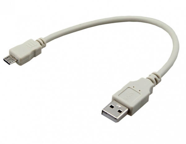 Кабель USB (шт. micro USB - шт. USB A) 0.2 метра, серый REXANT Фото Кабель USB (шт. micro USB - шт. USB A) 0.2 метра, серый REXANT Фото