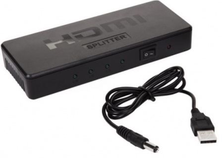 Делитель гнездо HDMI на 4 гнезда HDMI,  пластик  REXANT Фото