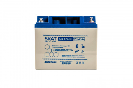 SKAT SB 1240S АКБ свинцово-кислотная тип AGM 12V 40Ач Iзар.12.6А, клеммы под болт М6 Фото
