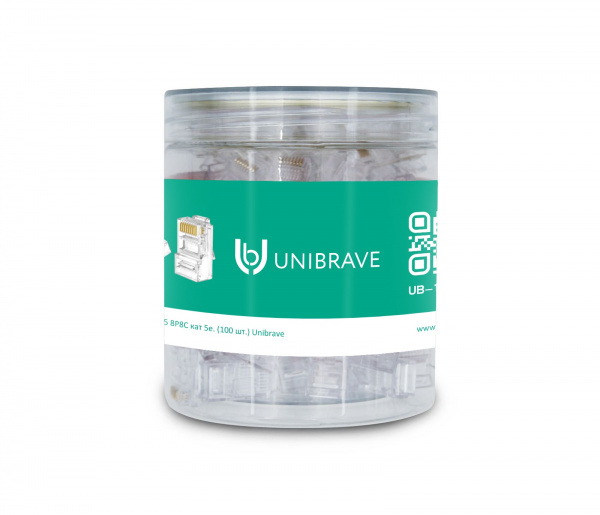 Джек RJ-45 8P8C кат 5е. (100 шт.) Unibrave Фото