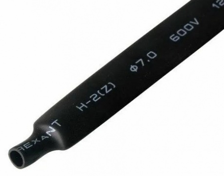 Термоусадочная трубка REXANT 8,0/4,0 мм, черная, упаковка 50 шт. по 1 м Фото