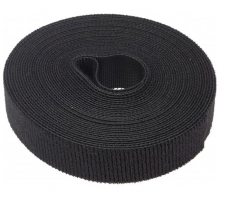 Лента-липучка многоразовая 5 м х 20 мм, черная (1 шт.) REXANT Фото