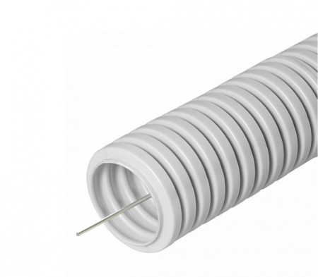 PR.012031м ∙ Труба гофрированная ПВХ легкая 350 Н серая с/з d20 мм (50м/уп) Промрукав Фото