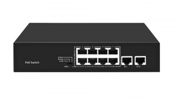 FE-8FPG2 10 портовый неуправляемый PoE коммутатор, 8x100 Мбит/с PoE портов Фото