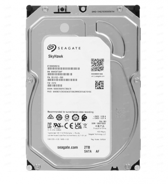 Жесткий диск 2TB Seagate Skyhawk ST2000VX016, HDD, SATA III, 3.5