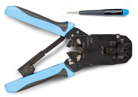 Hyperline HT-200AR Инструмент обжимной для RJ-50, RJ-45, RJ-12, RJ-11 (10P10C, 8P8C типа AMP, 6P6C Фото