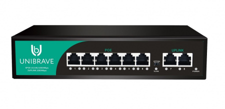 UB-SW-6G2G-75 Base Гигабитный неуправляемый коммутатор Unibrave с 6 PoE-портами 1000 Мбит/с и 2 Uplink 1000 Мбит/с Фото