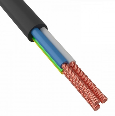 Провод соединительный ПВС 3x1,5 мм² 150 м черный ГОСТ 7399-97 Фото