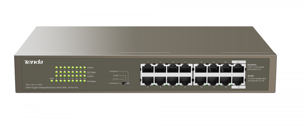 TEG1116P-16-150W 16-портовый гигабитный настольный/стоечный коммутатор с 16 портами PoE Фото