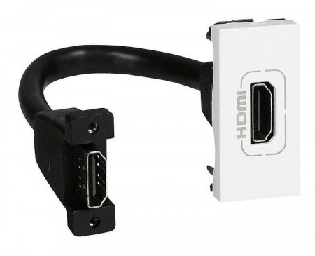 LEGRAND 078778 Розетка HDMI, 1М, оборудована шнуром, белая, Mosaic Фото LEGRAND 078778 Розетка HDMI, 1М, оборудована шнуром, белая, Mosaic Фото