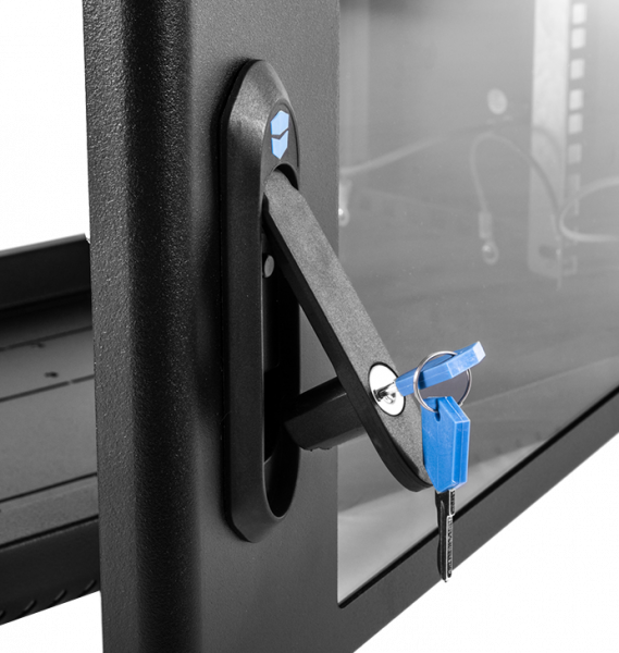 Шкаф телекоммуникационный настенный сварной 9U (600 × 650) съёмные стенки, дверь стекло, чёрный Фото