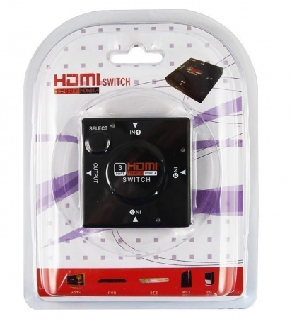 Переключатель гнездо HDMI на 3 гнезда HDMI, без питания, пластик  REXANT Фото