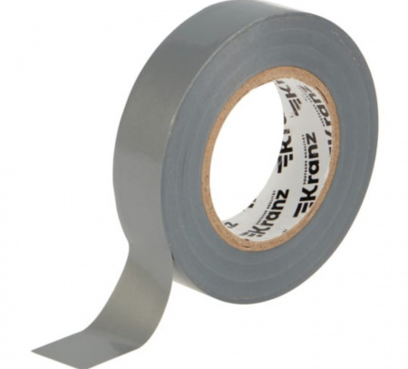 Изолента ПВХ KRANZ 0.13х19 мм, 25 м, серая Фото
