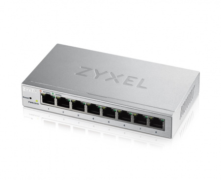 Smart коммутатор Zyxel GS1200-8, 8xGE, настольный, бесшумный, с поддержкой VLAN, IGMP, QoS и Link Ag Фото