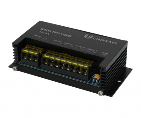 Блок питания Unibrave UB-БП-12V4А-4CH, металл Фото