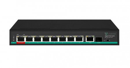 UB-SW-8G1G1SFP-120 Pro Гигабитный неуправляемый коммутатор Unibrave с поддержкой PoE на 8 портов, 1Uplink и 1SFP-портом (120 Вт) Фото
