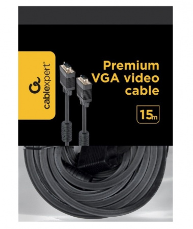 Кабель VGA Premium Cablexpert, 15M/15M, 15м, черный, двойной экран Фото Кабель VGA Premium Cablexpert, 15M/15M, 15м, черный, двойной экран Фото